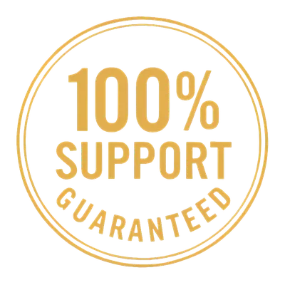 Gold ring seal reading 100% Support Guaranteed